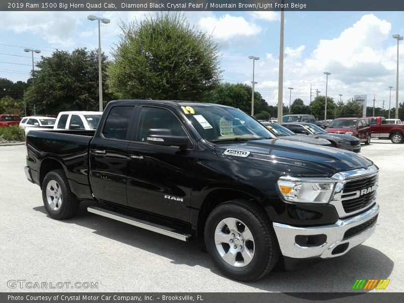 Diamond Black Crystal Pearl / Mountain Brown/Light Frost Beige 2019 Ram 1500 Big Horn Quad Cab