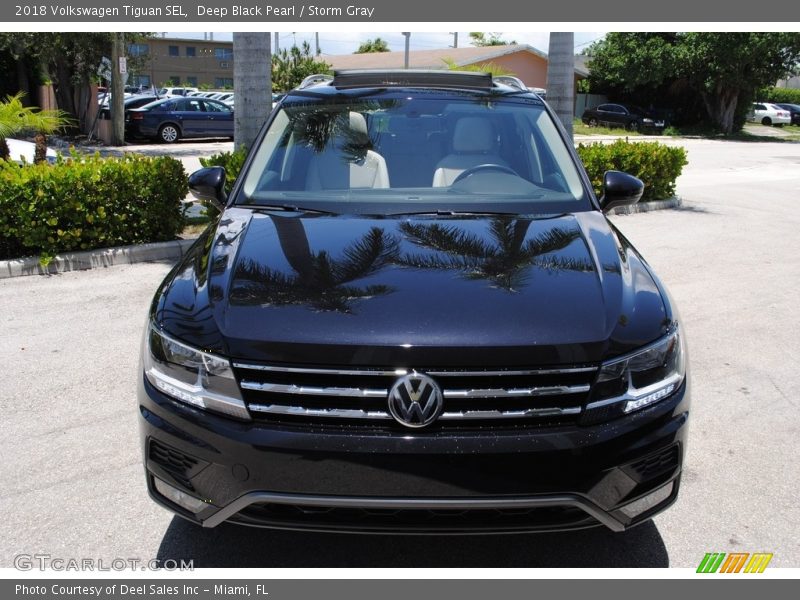 Deep Black Pearl / Storm Gray 2018 Volkswagen Tiguan SEL