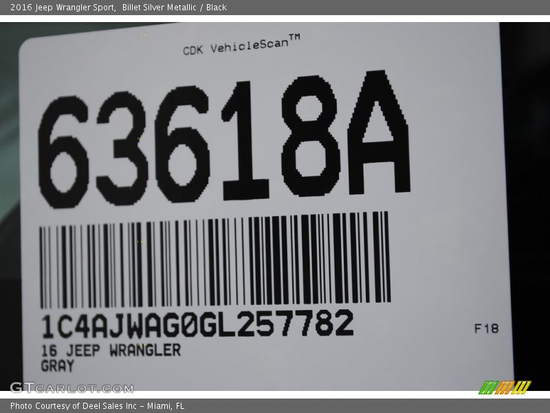 Billet Silver Metallic / Black 2016 Jeep Wrangler Sport