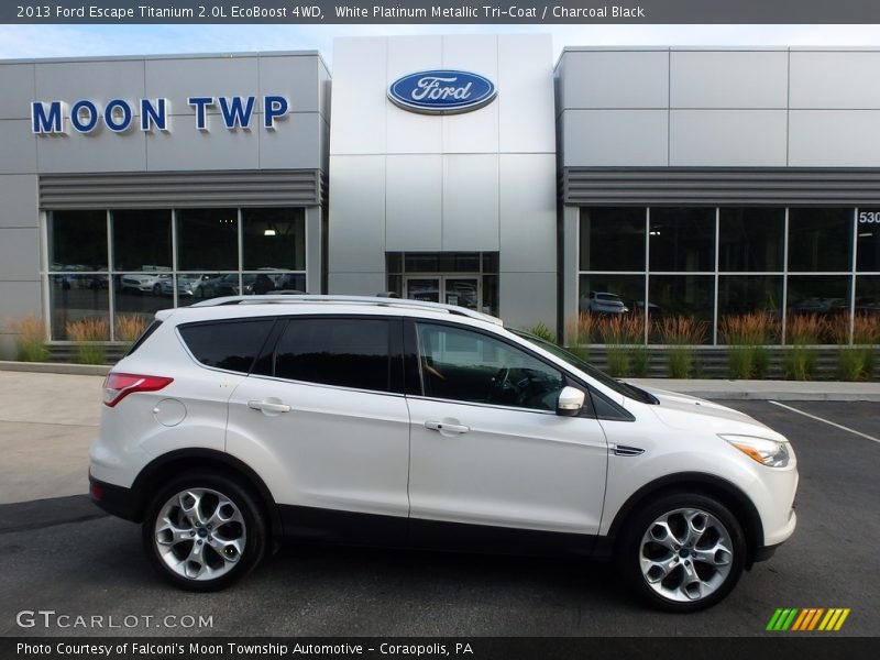 White Platinum Metallic Tri-Coat / Charcoal Black 2013 Ford Escape Titanium 2.0L EcoBoost 4WD