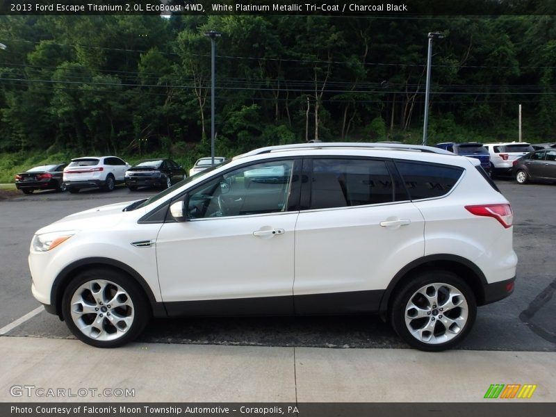 White Platinum Metallic Tri-Coat / Charcoal Black 2013 Ford Escape Titanium 2.0L EcoBoost 4WD