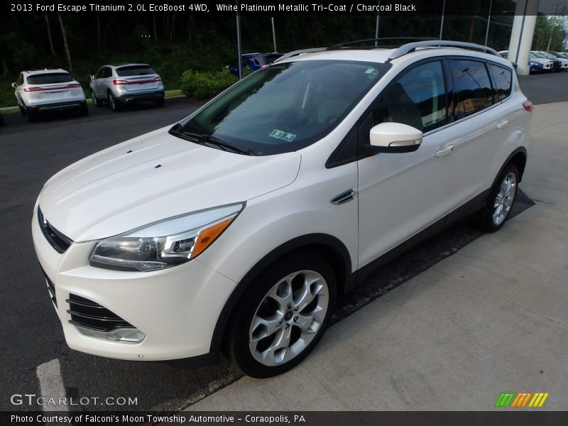 White Platinum Metallic Tri-Coat / Charcoal Black 2013 Ford Escape Titanium 2.0L EcoBoost 4WD