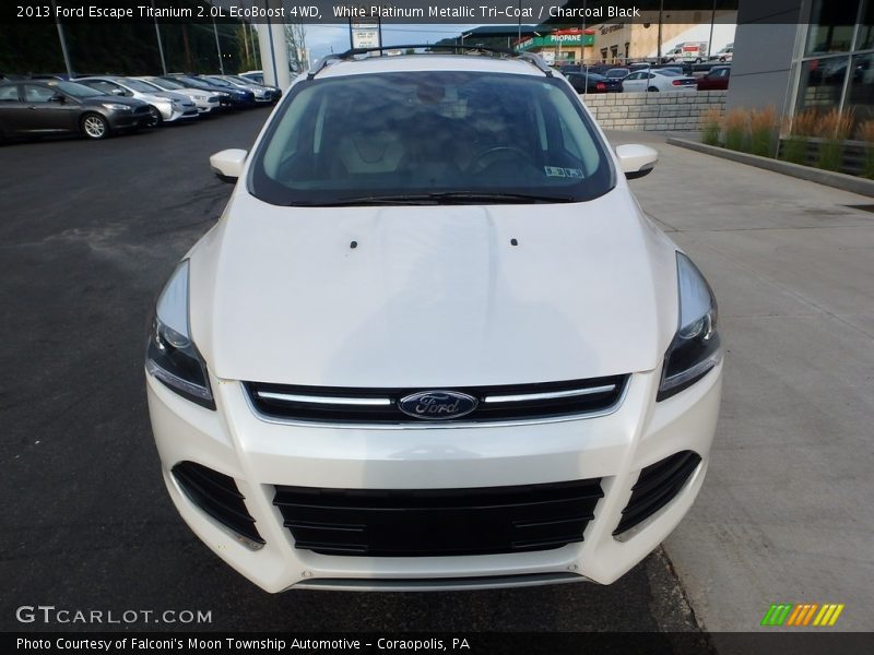 White Platinum Metallic Tri-Coat / Charcoal Black 2013 Ford Escape Titanium 2.0L EcoBoost 4WD