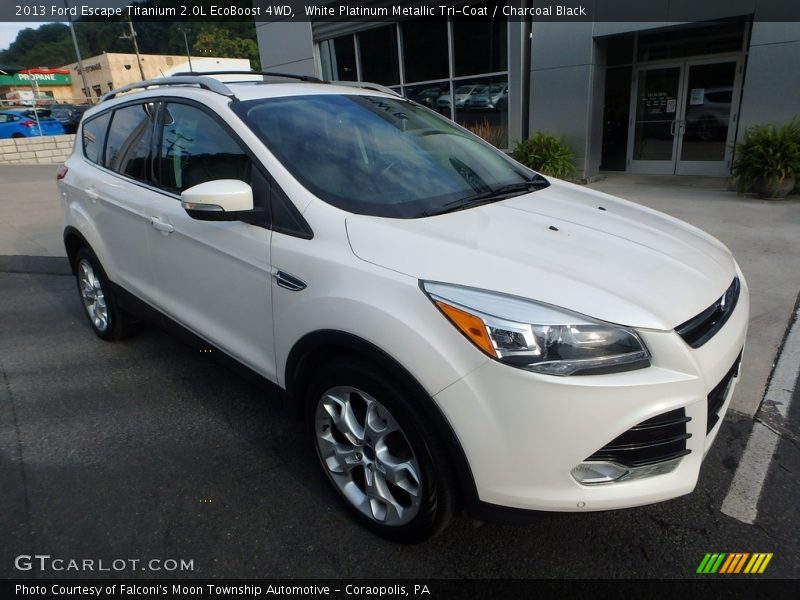 White Platinum Metallic Tri-Coat / Charcoal Black 2013 Ford Escape Titanium 2.0L EcoBoost 4WD