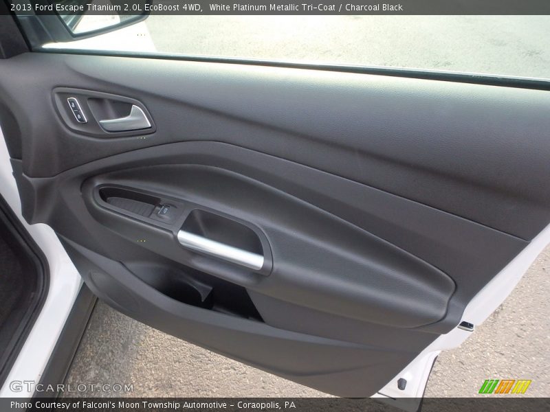 White Platinum Metallic Tri-Coat / Charcoal Black 2013 Ford Escape Titanium 2.0L EcoBoost 4WD