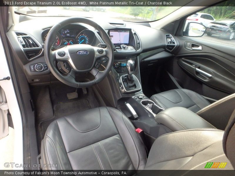 White Platinum Metallic Tri-Coat / Charcoal Black 2013 Ford Escape Titanium 2.0L EcoBoost 4WD