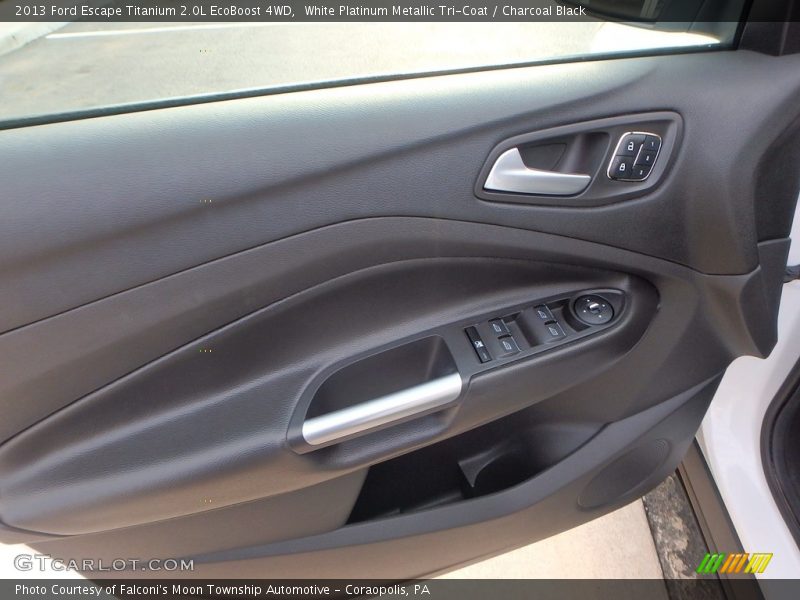 White Platinum Metallic Tri-Coat / Charcoal Black 2013 Ford Escape Titanium 2.0L EcoBoost 4WD