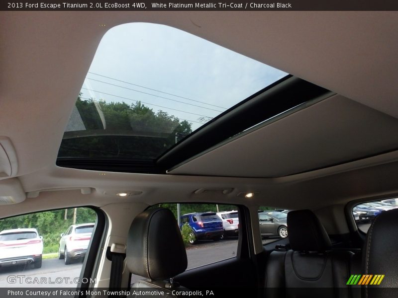 White Platinum Metallic Tri-Coat / Charcoal Black 2013 Ford Escape Titanium 2.0L EcoBoost 4WD