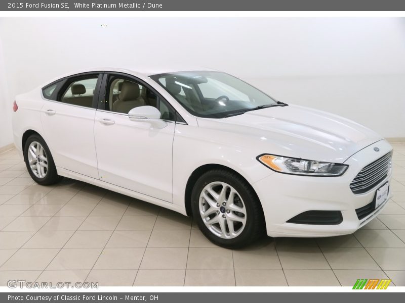 White Platinum Metallic / Dune 2015 Ford Fusion SE