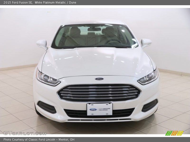 White Platinum Metallic / Dune 2015 Ford Fusion SE