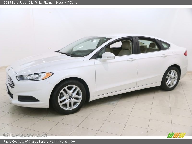 White Platinum Metallic / Dune 2015 Ford Fusion SE