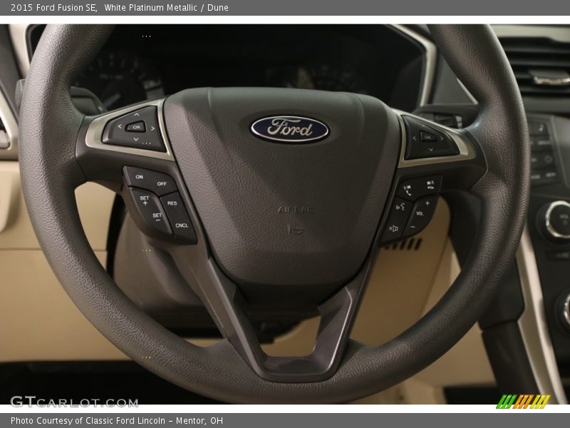 White Platinum Metallic / Dune 2015 Ford Fusion SE