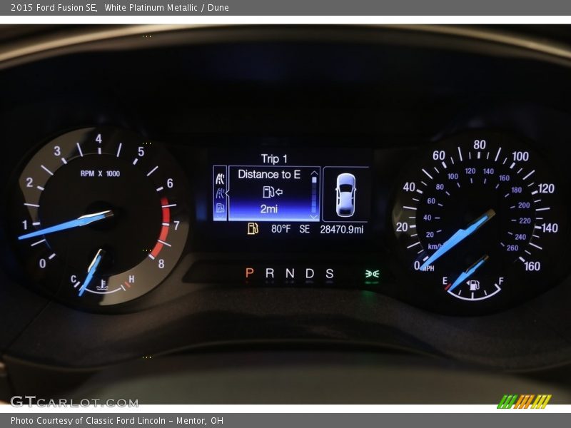 White Platinum Metallic / Dune 2015 Ford Fusion SE