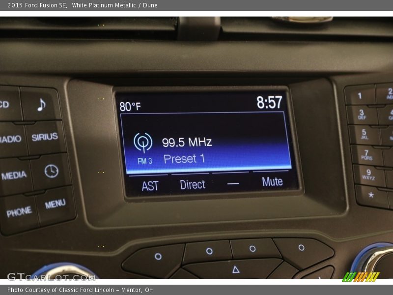 White Platinum Metallic / Dune 2015 Ford Fusion SE