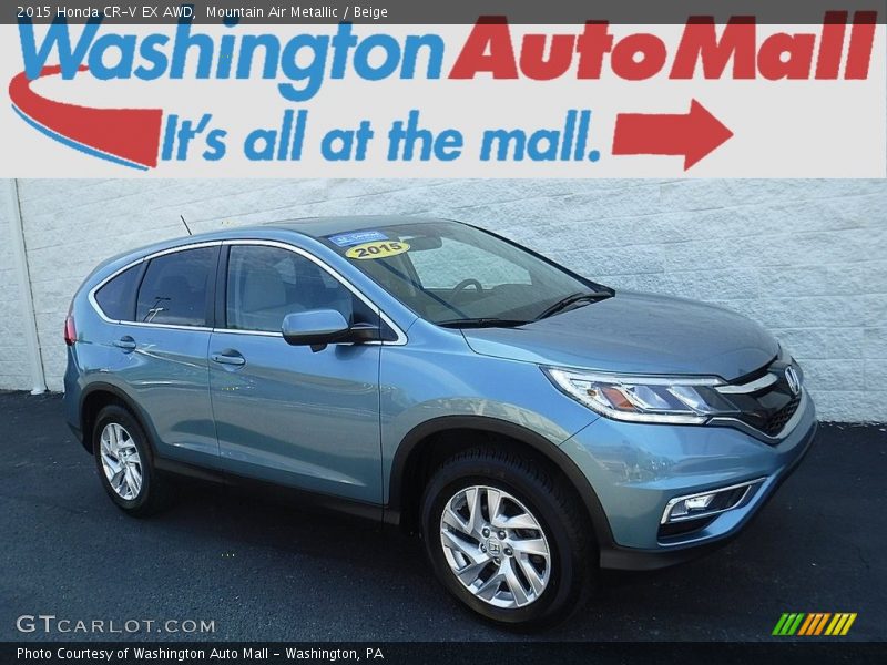 Mountain Air Metallic / Beige 2015 Honda CR-V EX AWD