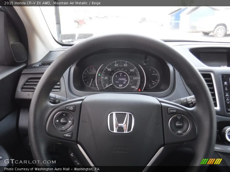 Mountain Air Metallic / Beige 2015 Honda CR-V EX AWD