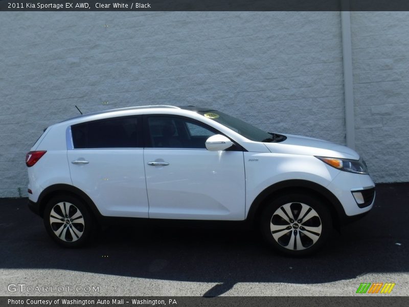 Clear White / Black 2011 Kia Sportage EX AWD