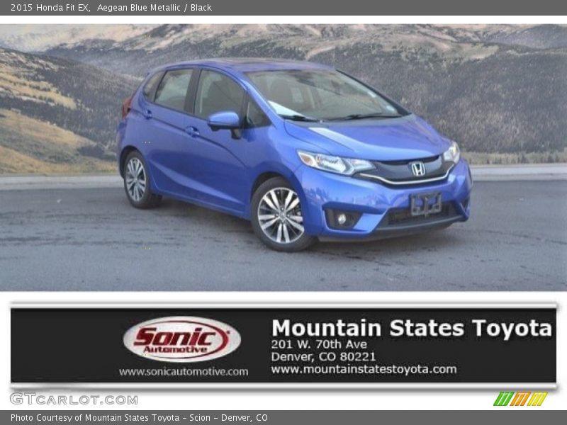 Aegean Blue Metallic / Black 2015 Honda Fit EX