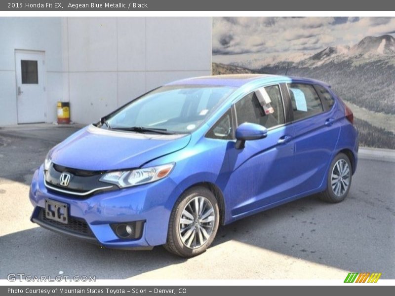Aegean Blue Metallic / Black 2015 Honda Fit EX