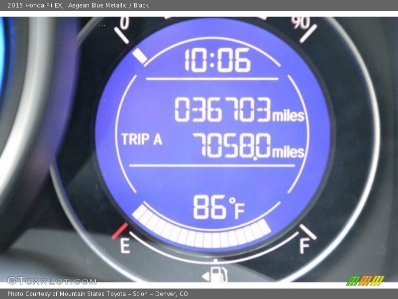 Aegean Blue Metallic / Black 2015 Honda Fit EX