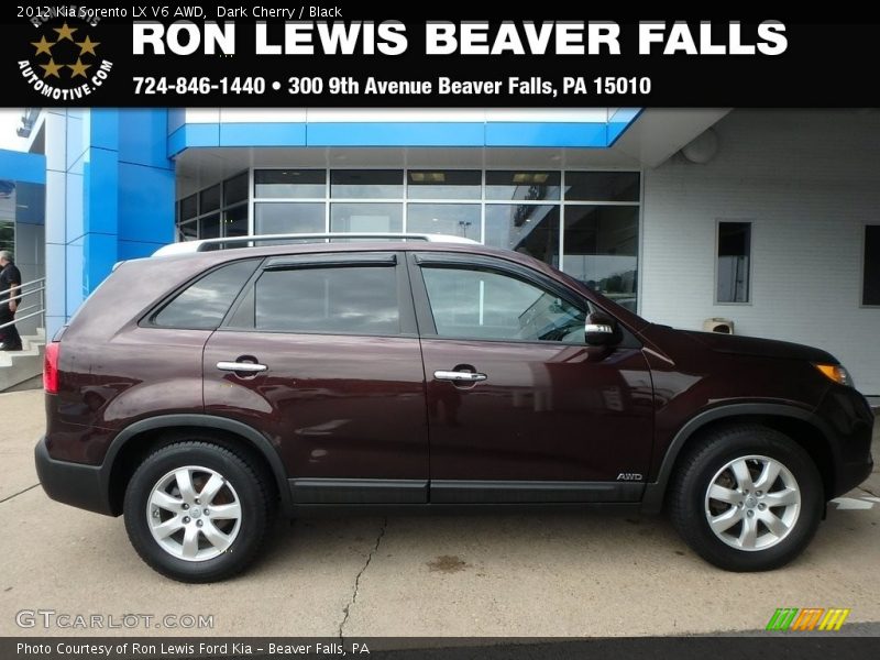 Dark Cherry / Black 2012 Kia Sorento LX V6 AWD