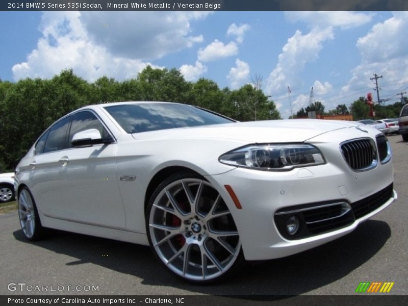 Mineral White Metallic / Venetian Beige 2014 BMW 5 Series 535i Sedan