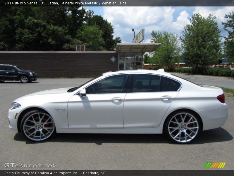 Mineral White Metallic / Venetian Beige 2014 BMW 5 Series 535i Sedan