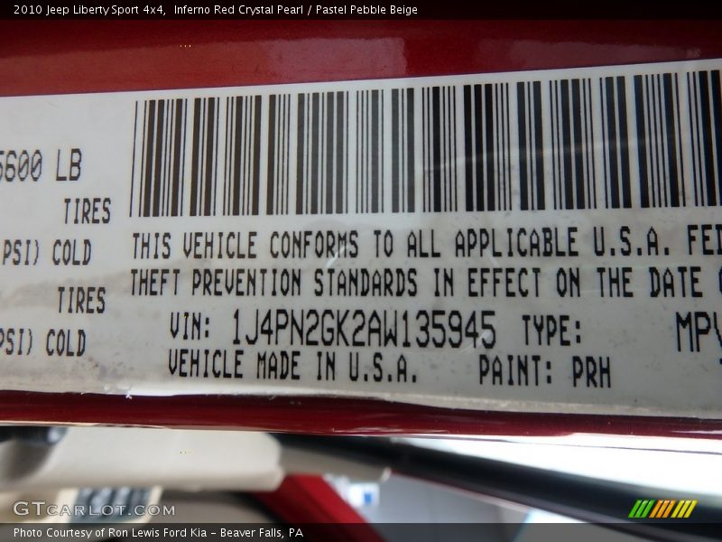 Inferno Red Crystal Pearl / Pastel Pebble Beige 2010 Jeep Liberty Sport 4x4