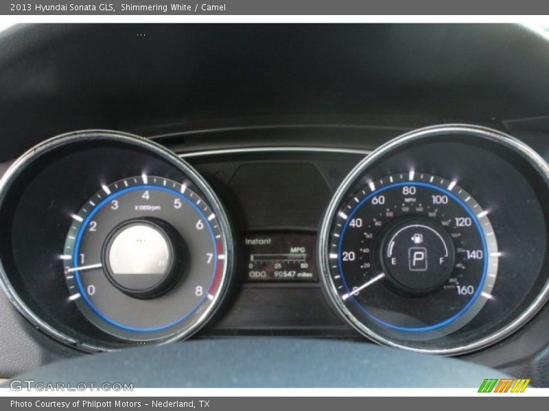 Shimmering White / Camel 2013 Hyundai Sonata GLS