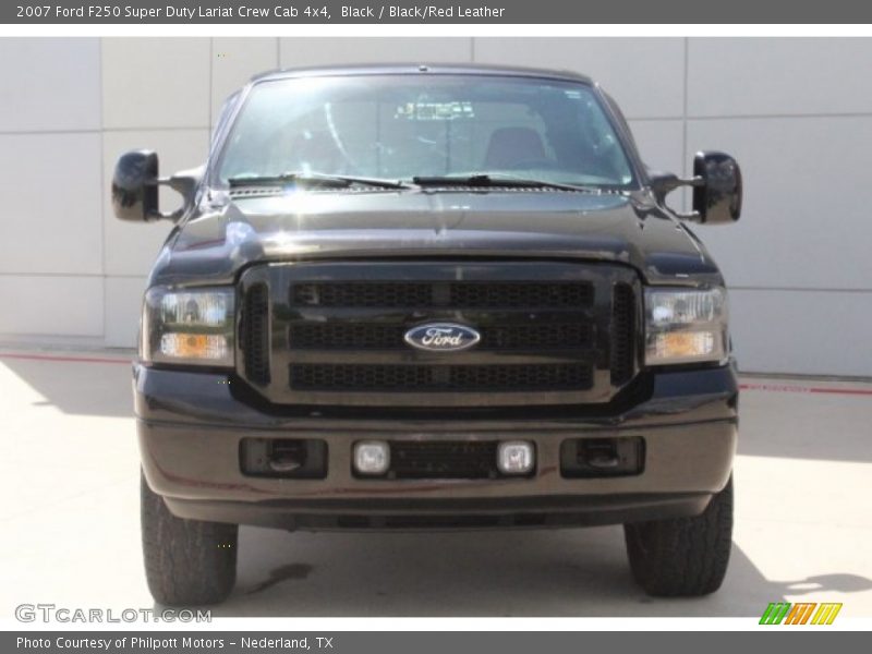 Black / Black/Red Leather 2007 Ford F250 Super Duty Lariat Crew Cab 4x4