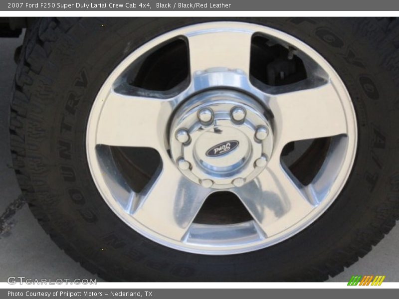 Black / Black/Red Leather 2007 Ford F250 Super Duty Lariat Crew Cab 4x4