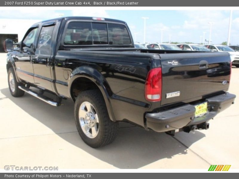 Black / Black/Red Leather 2007 Ford F250 Super Duty Lariat Crew Cab 4x4