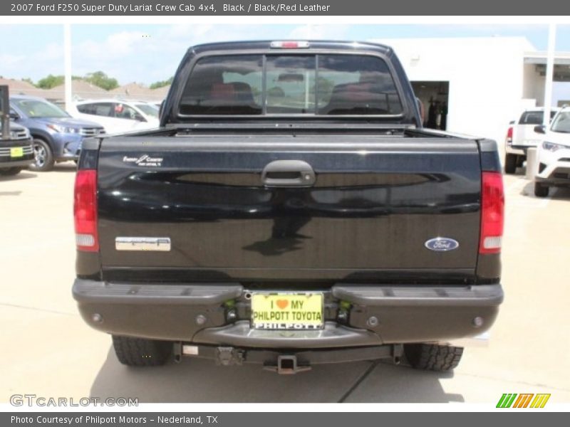 Black / Black/Red Leather 2007 Ford F250 Super Duty Lariat Crew Cab 4x4