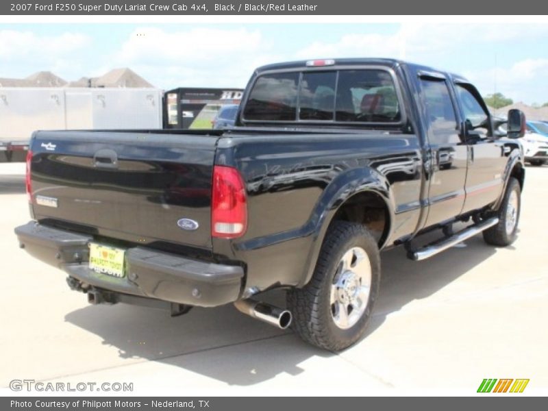 Black / Black/Red Leather 2007 Ford F250 Super Duty Lariat Crew Cab 4x4