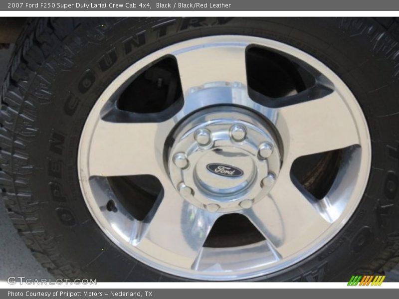 Black / Black/Red Leather 2007 Ford F250 Super Duty Lariat Crew Cab 4x4