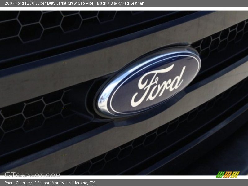 Black / Black/Red Leather 2007 Ford F250 Super Duty Lariat Crew Cab 4x4