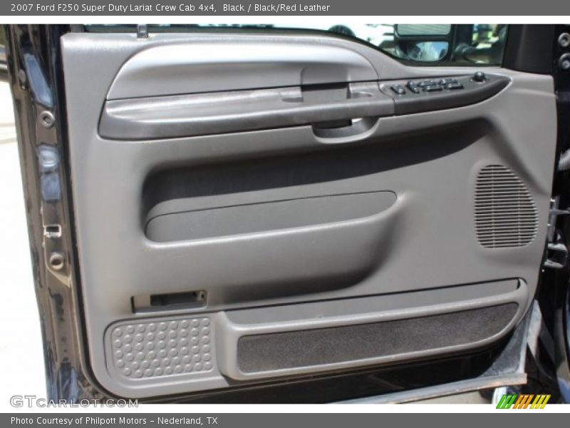 Black / Black/Red Leather 2007 Ford F250 Super Duty Lariat Crew Cab 4x4
