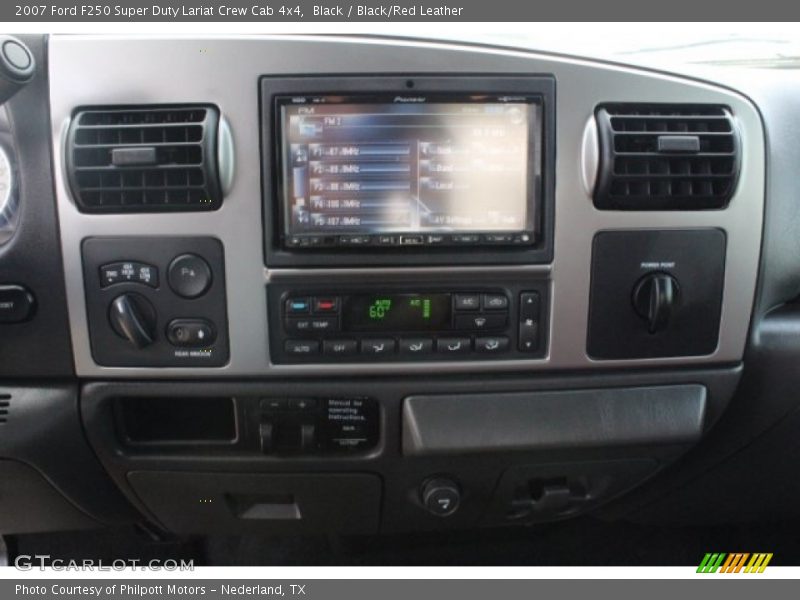 Black / Black/Red Leather 2007 Ford F250 Super Duty Lariat Crew Cab 4x4