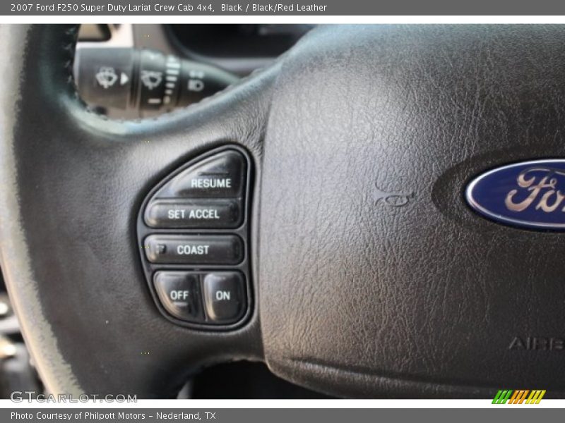 Black / Black/Red Leather 2007 Ford F250 Super Duty Lariat Crew Cab 4x4