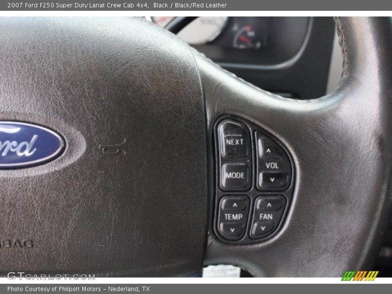 Black / Black/Red Leather 2007 Ford F250 Super Duty Lariat Crew Cab 4x4