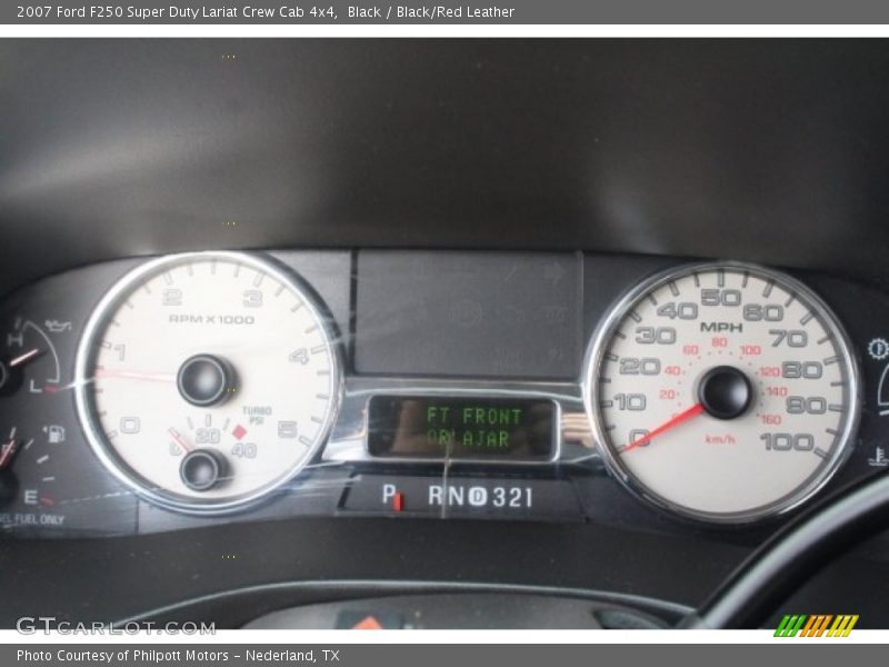 Black / Black/Red Leather 2007 Ford F250 Super Duty Lariat Crew Cab 4x4