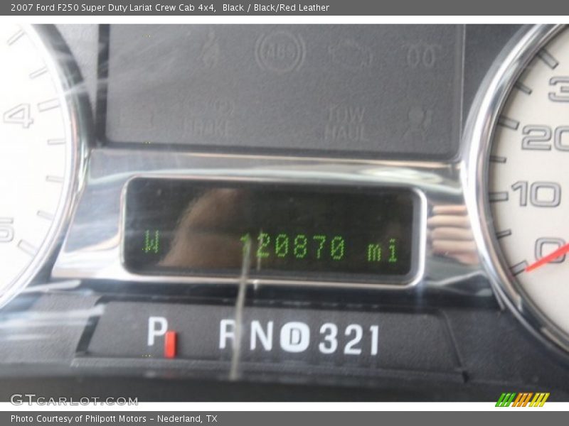 Black / Black/Red Leather 2007 Ford F250 Super Duty Lariat Crew Cab 4x4