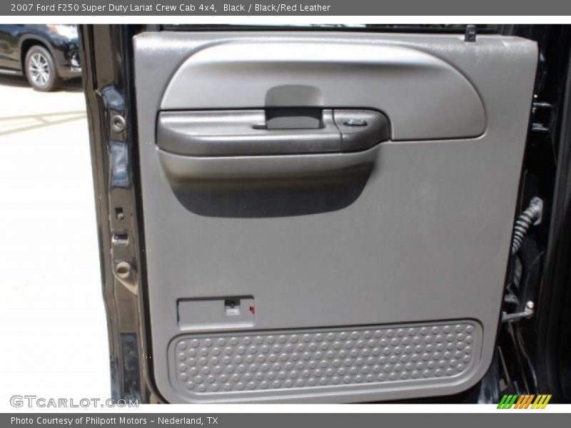 Black / Black/Red Leather 2007 Ford F250 Super Duty Lariat Crew Cab 4x4