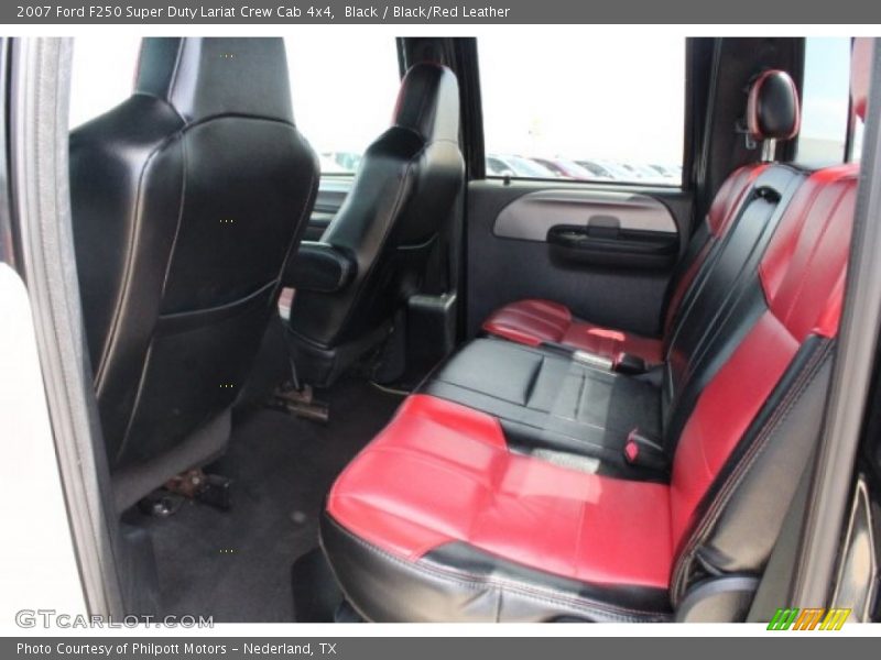 Black / Black/Red Leather 2007 Ford F250 Super Duty Lariat Crew Cab 4x4