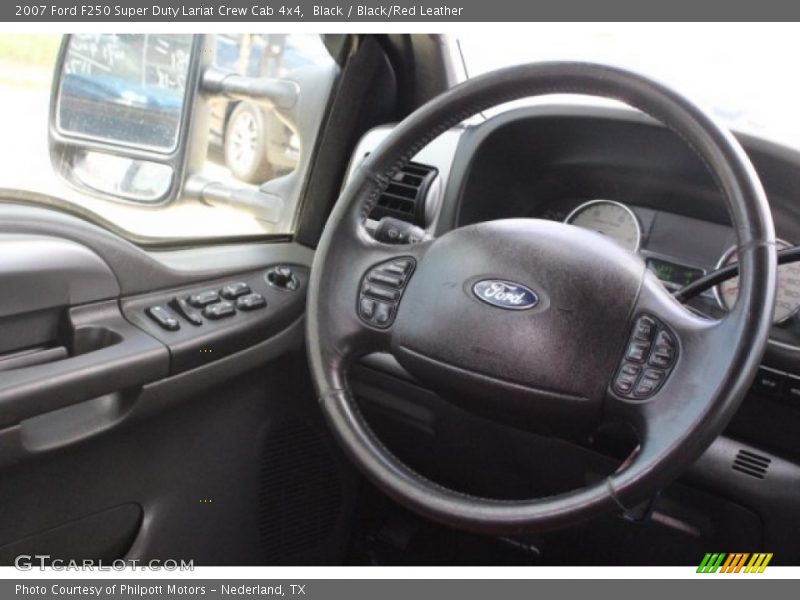 Black / Black/Red Leather 2007 Ford F250 Super Duty Lariat Crew Cab 4x4
