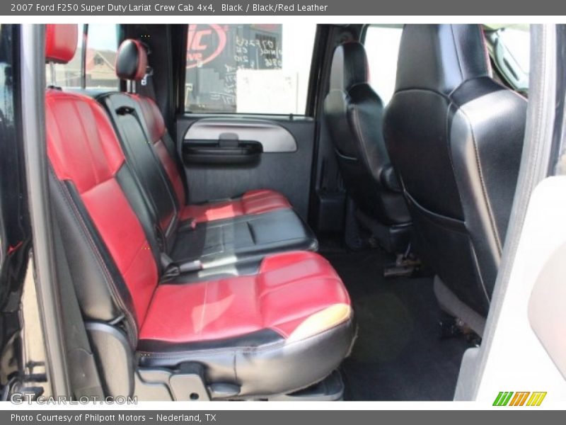 Black / Black/Red Leather 2007 Ford F250 Super Duty Lariat Crew Cab 4x4