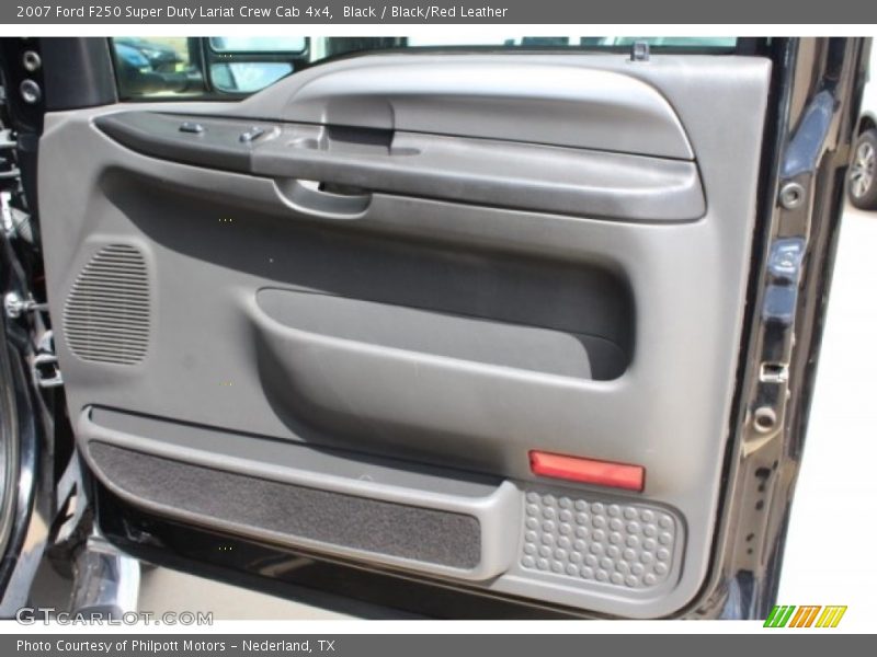Black / Black/Red Leather 2007 Ford F250 Super Duty Lariat Crew Cab 4x4