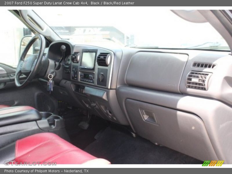 Black / Black/Red Leather 2007 Ford F250 Super Duty Lariat Crew Cab 4x4