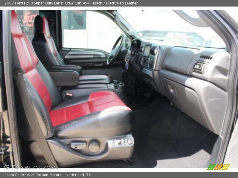 Black / Black/Red Leather 2007 Ford F250 Super Duty Lariat Crew Cab 4x4