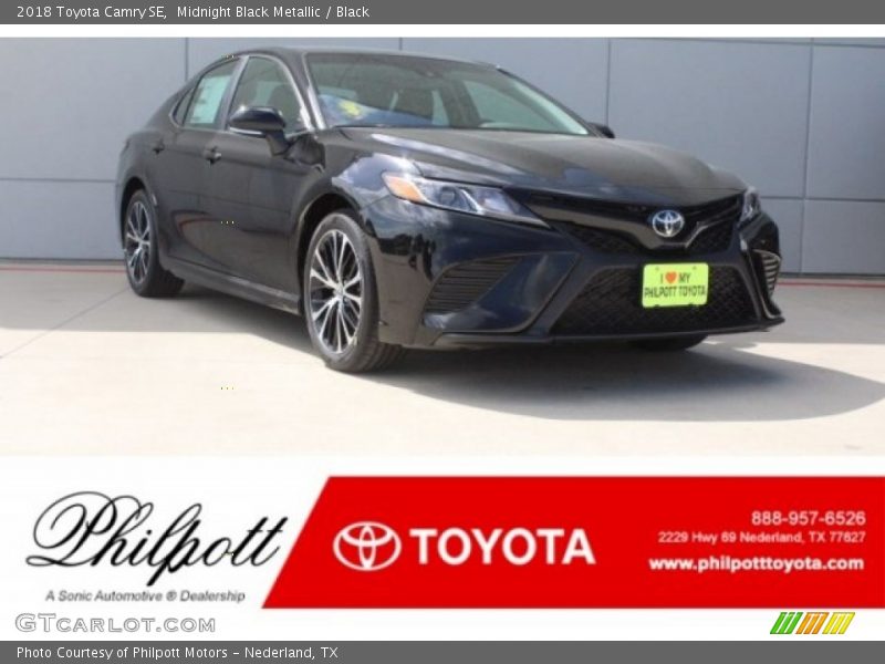 Midnight Black Metallic / Black 2018 Toyota Camry SE